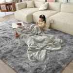 Shag Weaving Carpet Silver Polyester Runner (60 cm X 180 cm Rectangle)Silver