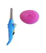 Blue Wonder Dolphine Shape Electric Gas Lighter With Kitchen for ,1 Pcs Solid Plastic Bartan Juna and Multicolour, Pack of 2