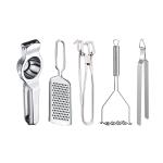 DreamBasket Lemon Squeezer & Cheese Grater & Pakkad & Potato Masher & Roti Chimta for Kitchen