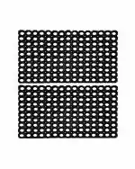 Status PVC Rubber Outdoor Door Mat for Home/Bathroom/Office/Main Door/Rainy Season (41x61 cm,Black)-Pack of 2