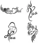 Temporary Tattoowala Mom Dad Designs Combo Pack of 4 Temporary Tattoo Sticker for Men And Woman Temporary body Tattoo