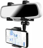LOPAZ Rear View Mirror Mount Phone 360 Degree Rotation GPS Navigator Car Holder Stand Bracket. Mobile Holder