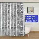 Home Ark 0.15mm 3D PVC AC Shower Curtain With 8 Plastic Hooks,7 Feet (Semi Transparent)