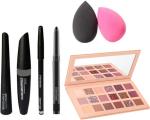Bingeable Kajal Eyeliner Mascara And Black Puff Eye Shadow Palette (Set Of 4)