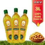 AKV Cold Pressed Peanut/Ground Nut Oil 1 LTR | Pack Of 3