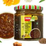 Add Me Chunda Pickle Sweet Mango Chutney with jeera 200g chundo khatta meetha Pickles Without Oil Mango jam/Preserve in Spices Indian dip and Spread Glass Pack