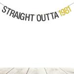 Festiko Straight Outta 1981 Party Decoration, Happy 40th Birthday Decor (Banner)