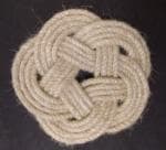 Ekobee Jute Rope Nautical Turk's Head Knot Trivet Design Handmade Coaster Set 4 Pcs Off-White