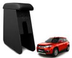 WolkomHome Car Arm Rest Wooden Armrest Black Color with Cushion & Storage Box for Brezza