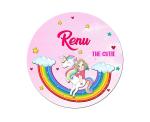 Ashvah Multicolour Engineered Wood Unicorn Customizable Fridge Sticker Magnet-Gift On Happy Birthday For Friend, Daughter, Name-Renu
