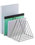 Triangle Wire Magazine Files Folder Stand Desktop File Organizer Holder Book Shelf, 9 Slot File Sorter for Office, File Holder, Newspaper Holder