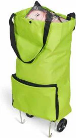 Mishna Pocket Folding Trolley Bag/Foldable Shopping Trolley Bag with Wheels Folding Travel Bag