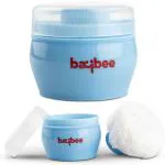 baybee Baby Powder Puff with Storage Container, Ultra Soft Baby Powder Puff with Handle Blue