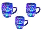 Whinsy Pack of 3 Led Glass Cup Inductive Rainbow Color Changing Flashing Light Up Plastic
