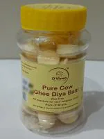 D Viswa Pure Cow Ghee Diya Batti/Diva Vati/Deepam Vattulu/Rui Batti (40 Pieces), Wax Free