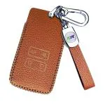 JVCV Renault Kiger and Triber Brown Faux Leather Lychee Pattern Key Cover