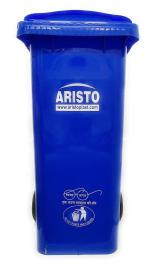 Aristo Blue Plastic Manual-Lift Rectangular Garbage Dustbin 120 L