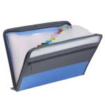 Rangwell Blue File Folder with Thirteen Section Pockets