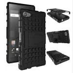 Tarkan Black Polycarbonate Flip Stand Back Case Cover For Sony Xperia Z5