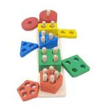 ShopiMoz Wooden Geometric Shape Sorter Puzzle Activity Toy For Boys & Girls