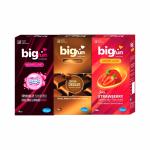 Bigfun Flavoured Dotted, Ribbed & Contoured Long Last Condoms Count 10 Multi Flavoured Combo Pack (Bubblegum, Juicy Strawberry, Tempting Chocolate) - Total 30 pcs