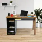 Wipro Furniture Arena Home Office Study Table Of Size 4Ftx2Ft, Engineered Wood Construction With Sturdy Solid Wood Legs And Ample Storage (Beech Finish)