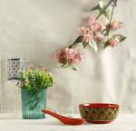 Caffeine Orange Stoneware Soup Bowl With Spoon (Set Of 4)