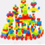 Vastate 60 Pieces Small Building Blocks with Wheel/Smart Activity Train Blocks For Kids