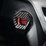 AutoBizarre Car Engine Ignition Start Stop Switch Button Black Carbon Fiber Cover for Switch Protection and Decoration for All Cars