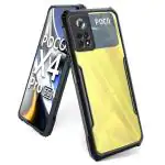 Fashionury Poco X4 Pro 5G Back Cover | Transparent Crystal Clear Hard PC Back Case with TPU Bumper, Military-Grade Drop Protection Case Cover for Poco X4 Pro