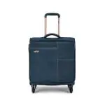 Safari Denim 50 Cms Overnighter Cabin Trolley Bag Soft Sided Polyester 4 Wheels 360 Degree Wheeling System Luggage, Trolley Bags for Travel, Suitcase for Travel, Navy Blue
