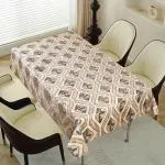 Dakshya Industries Flower Design 6 Seater Without Lace| Size - 54X78 Inch | Dining Table Cover| Table Cover |Waterproof & Heat Resistant,Polyvinyl Chloride (PVC),Rectangular,( Pack of 1 )Part-1