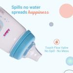 Adore Meta Wide Neck Soft Spout sipper with Dust Free Cap -250ml- Blue