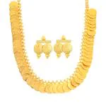 Memoir Brass Micron Goldplated 18 Inch Lakshmi Laxmi Coin Necklace Set for Women Diwali Traditional Jewellery