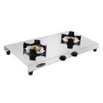 Nicky flame - 2 Burner Heavy Body Stainless Steel Gas Stove With Brass Top