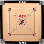 Rkp Beige Wood Carrom Board With Cut Pockets, 20 Inch