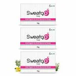 Sweatgo Antiperspirant & Astringent Fresh Fragrance Soap for Men & Women- 75 gm (Pack of 3)