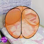 SILVER SHINE Baby Mosquito Net Polyester Foldable for Baby Orange Color and Black Border