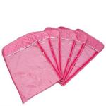 Aadhya Designer Satin Pack of 6 Pieces Front Transparent And Back Net Hanging Saree Cover Pink Garment Cover (Pink) (Pink)
