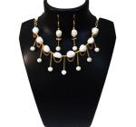 JAYA VISION ENTERPRISES Gemstone White Agate Tumble & Beaded Crown Chakra Choker Necklace