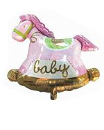 Hippity Hop Foil Multicolor Foil Balloon Horse Shaped Baby Print