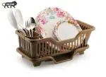 JRM 3 in 1 Kitchen Sink Dish Drying Rack, Washing Holder Organizer with Tray & Cutlery Holder Cup