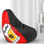 Biggie Bean Bag - Size : 5XL - 3D Printed Teardrop Bean Bags - Designed by : DonnaPaula London - Color: Vitamin - Black Red - Bean Bag Cover - Best 3D Printed Bean Bag for Living Room - Luxury Bean Bag - Lounge Chair Latest Bean Bag