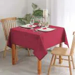 SWARNADEEP Heat Resistant Jute Table Cover/Cloth - Ideal for Kitchen & Dining Table (Red, Table Cover - 40*40)
