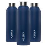 AQUENCH BERG set of 3 Stainless Steel Colored Fridge Water Bottle , 1L (BLUE)