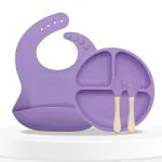 Bembika Silicone Purple Baby Feeding Essential Baby Dinner Set (Pack Of 4)