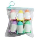 Festiko Set of 6 Pcs Colourful Space Rocket Highlighter Pen For Kids, Colourful Highlighter Pen, Stationery Set, Birthday Return Gifts for Kids