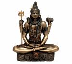 Idol Collections Multicolor Bonded Bronze Shiva In Dhayan Mudra, 8.5 Inch