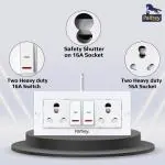 Palfrey Electric Extension Board - Two 16A indicator switch with Socket |5 meter (2200W) (White)