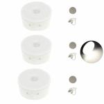 EGOODZ Wireless Rechargeable LED Body Motion Sensor Night Light, Magnet Induction Lamp for Closet, Wardrobe, Staircase, Bathroom, Kitchen, Hallway, Cabinets and Cupboard (Milky White, Pack of 3)